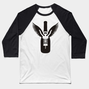 Wine Bottle with Wings Baseball T-Shirt